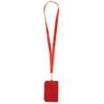 thumbnail image 3 of Porta de identificación sintética de estilo vertical de 2 cara 5 ranuras para 1 bolsillo con cremallera rojo Hugo Titular de la insignia con cordón, 3 of 9