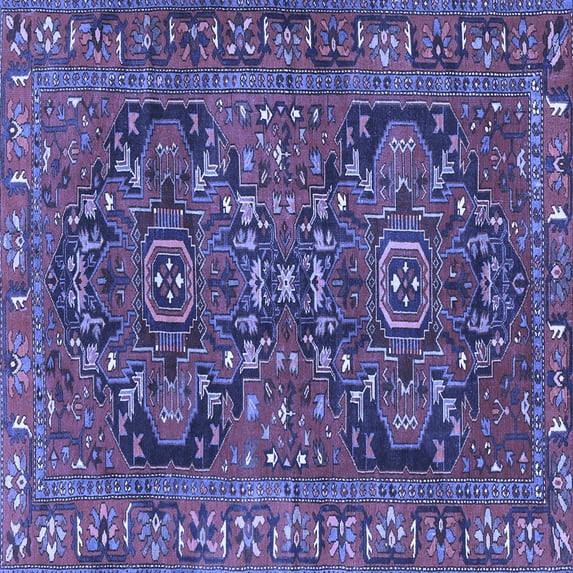 Ahgly Company Indoor Square Persian Blue Traditional Area Rugs, 4' Square