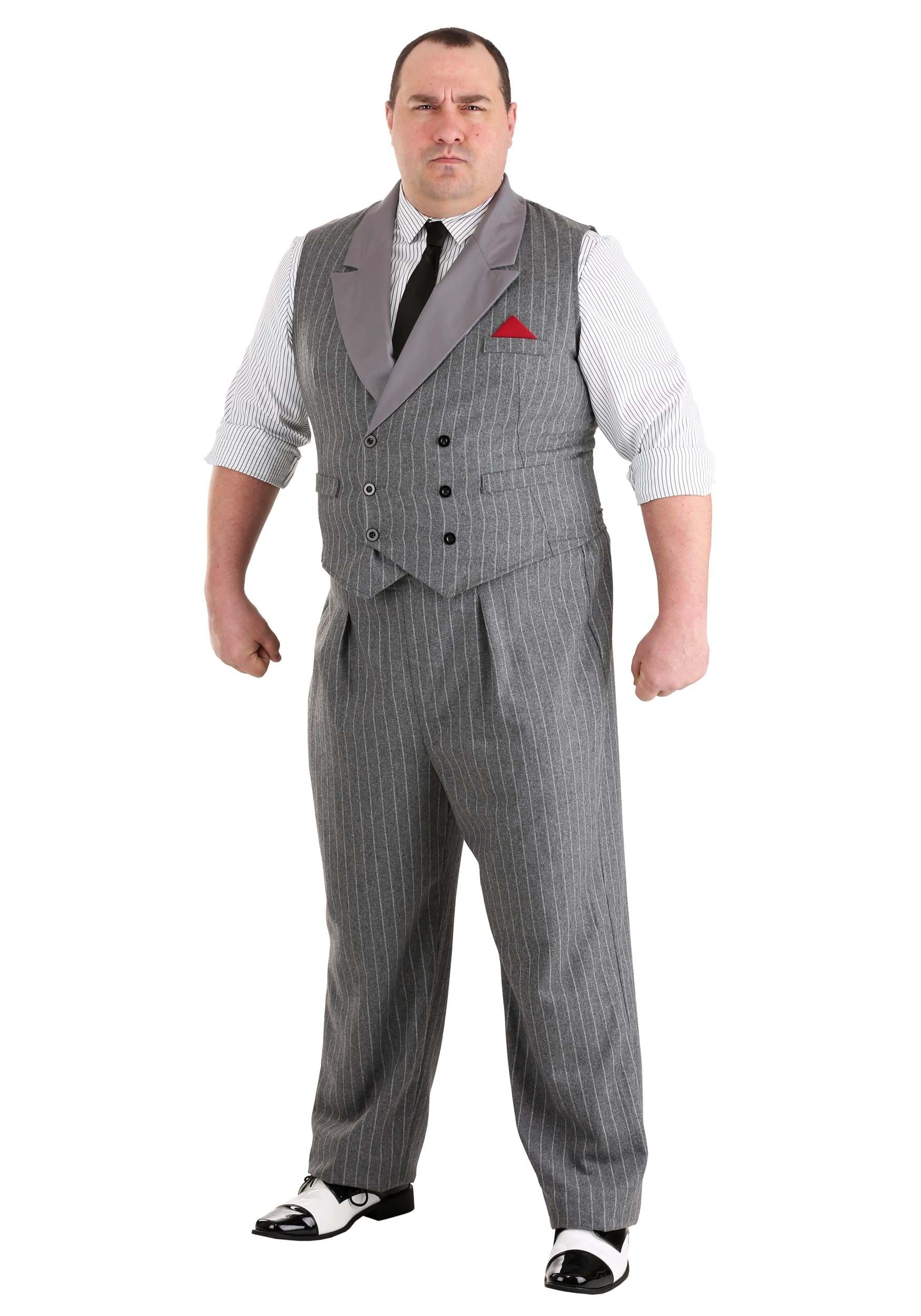 Mens Plus Size Ruthless Gangster Costume 