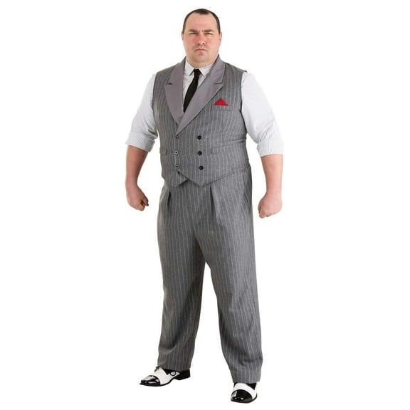 Mens Plus Size Ruthless Gangster Costume