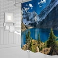 thumbnail image 2 of Scenic Shower Curtain Nature Mountain Lake Blue Sky White Cloud Landscape Print Simple Home Fabric Bathroom Decor Set Include Hooks,(84" Wx70 H), 2 of 4