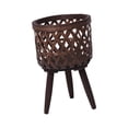 thumbnail image 3 of Almencla Rattan Basket Floor Planter Versatile Home Decor for Home Office Wooden Legs Brown 33x21cm, 3 of 8