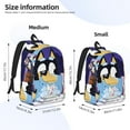 thumbnail image 2 of Zofaai Bluey Pattern Canvas Backpack,Large Capacity Adjustable Shoulder Strap Computer Backpack, Unisex Suitable for Campus and Travel-Small, 2 of 5