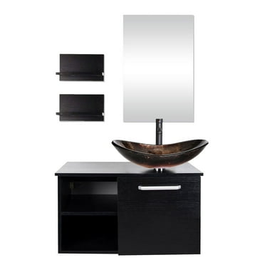 ELECWISH 28 in Bathroom Vanity with Sink Cabinet Wall Mounted Mirro w/ 2 Shelf Storage