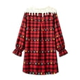 thumbnail image 5 of Elegyee Girls Christmas Nightgown Long Sleeve Plaid Sleep Dress Loungewear(3-14 Years), 5 of 5