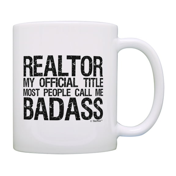 ThisWear Realtor Gifts for Women Badass Realtor Mug Realty Gifts Coffee Mug
