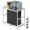 White, variant on Metal 2-Tier Mobile Computer Tower Stand, Rolling CPU Holder Cart with Caster Wheels, Under Desk Printer & Fax Stand for Home Office, Black