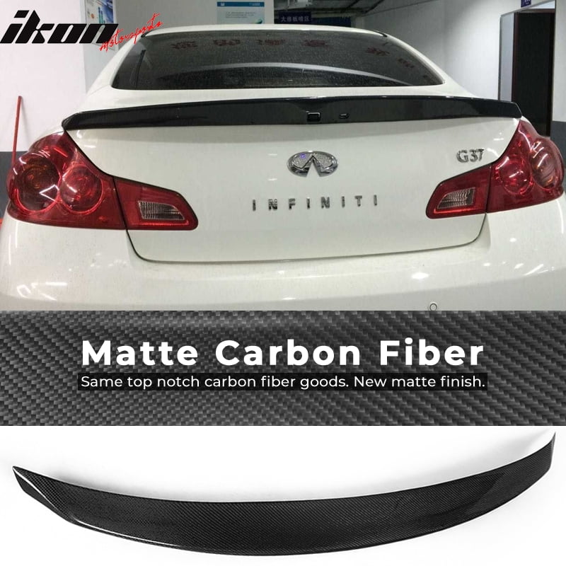 Non 2-Door JC SPORTLINE fits Infiniti G25 G35 G37 Q40 Sedan 4-Door 2007-2015 Carbon Fiber Rear Trunk Lip Spoiler Wing