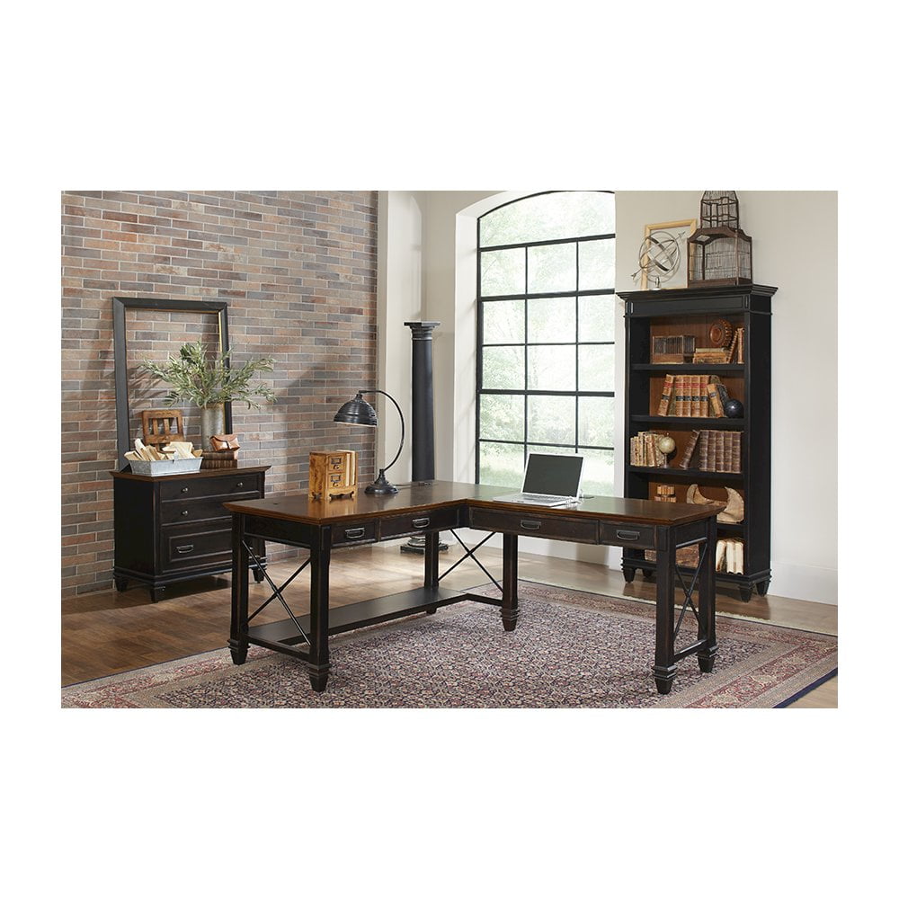 Martin Furniture Hartford Wood 60" L-Shaped Desk in Brown