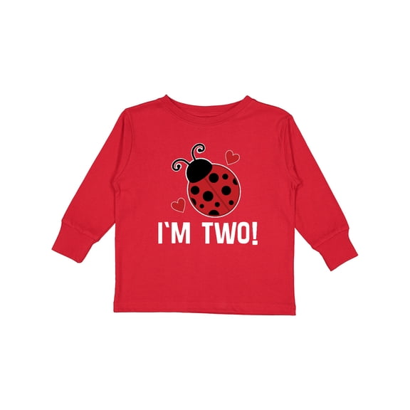 Inktastic 2nd Birthday 2 Year Old Ladybug Girls Long Sleeve Toddler T-Shirt