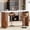 White and Walnut, variant on Bar Table, Modern Counter Height Pub Table with a Faux Marble Tabletop, Rectangular Home Coffee Bar Unit for Kitchen, Dining Room, Living Room, Balcony, Basement