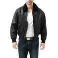thumbnail image 3 of Landing Leathers Men Navy G-1 Leather Flight Bomber Jacket, 3 of 6