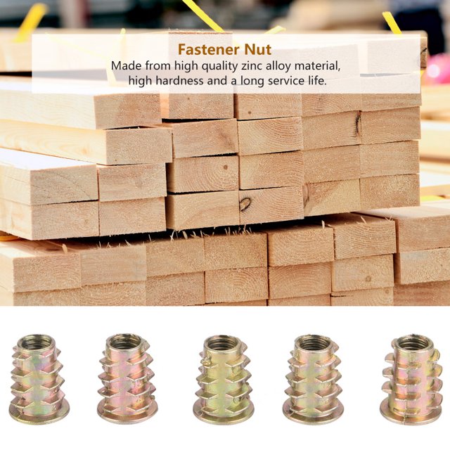 50pcs M6 Zinc Alloy Inside Hex Socket Insert Nuts With Flange Cover For Wood Furniture9 Types