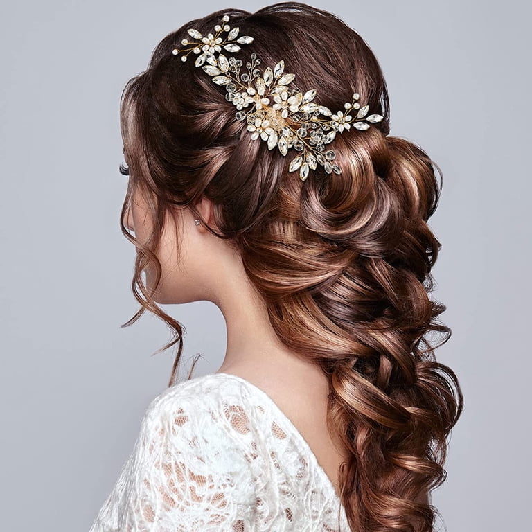 5 Pieces Wedding Hair Comb Bridal Hair Pins Crystal Pearl  display picture 1