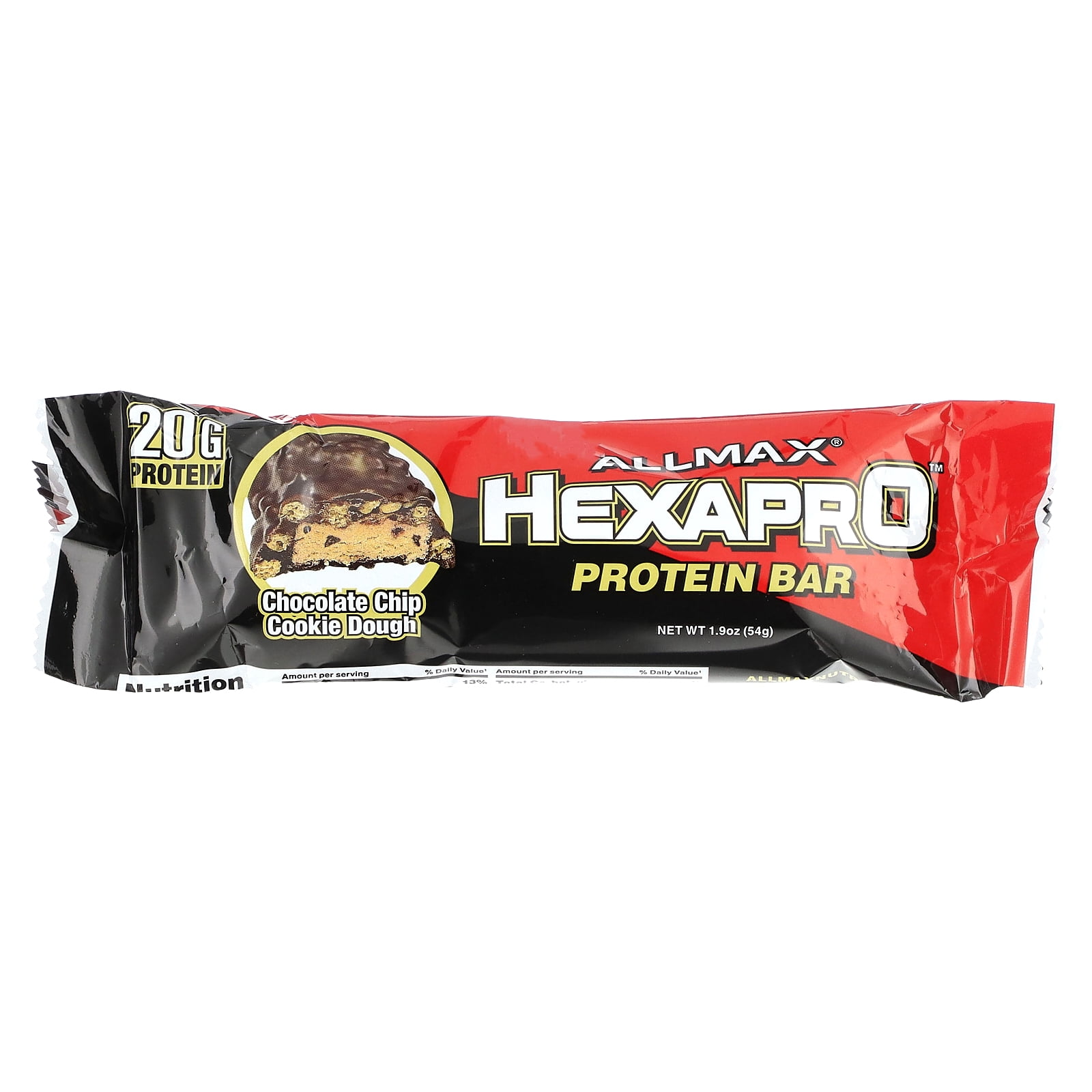 ALLMAX Hexapro™, Protein Bar, Chocolate Chip Cookie Dough, 12 Bars, 1.9 oz (54 g) Each