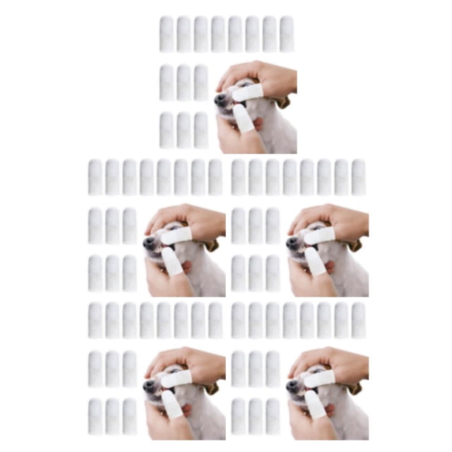 fastboy 14pack/lot Odorless Toothbrush For Dogs Fine Stitching Non-shedding Finger Cots Dog Toothbrush 5Set
