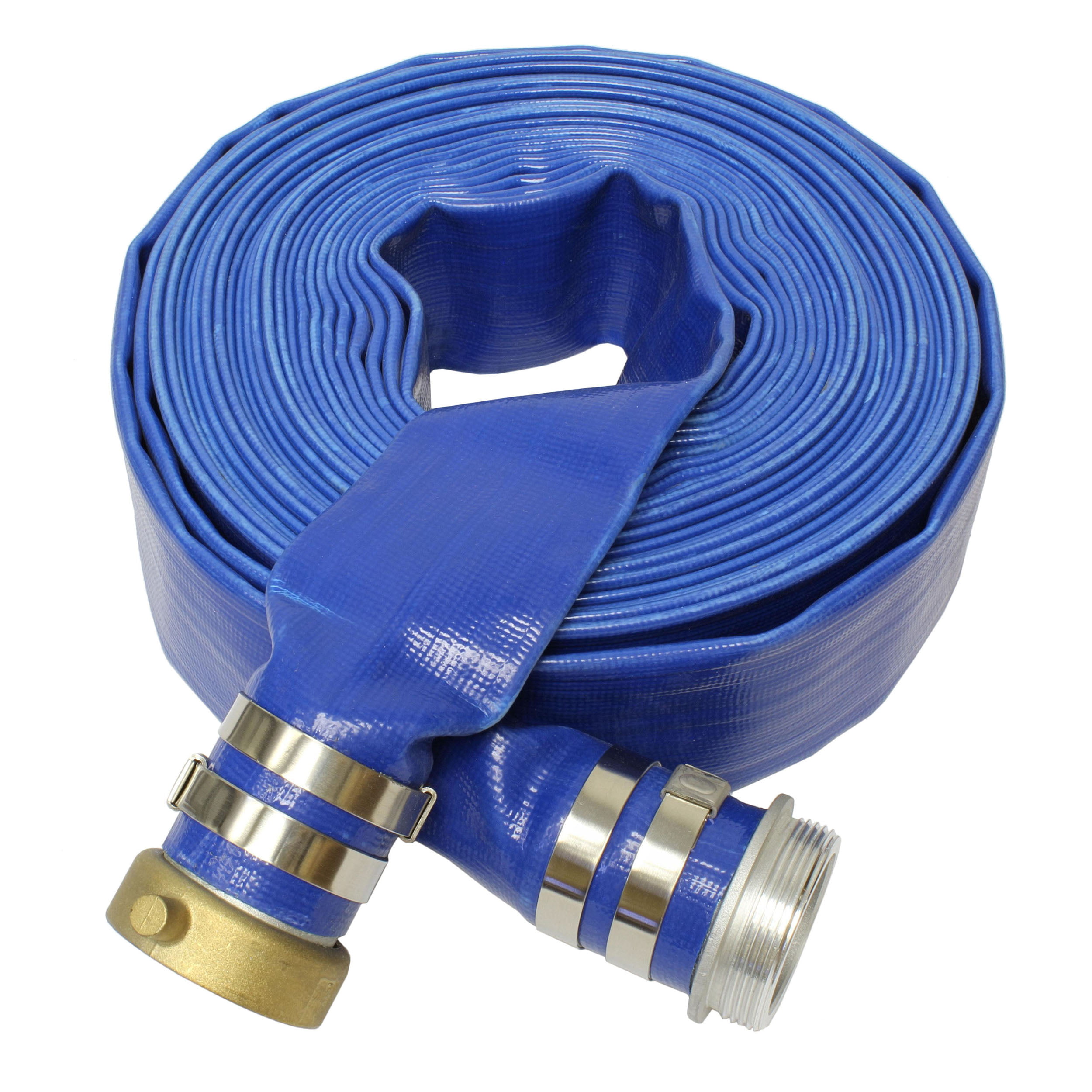 Blue PVC Layflat Hose Water Discharge Pump Delivery 4 BAR 1" 1¼" 1½" 2" 2½" 3" 