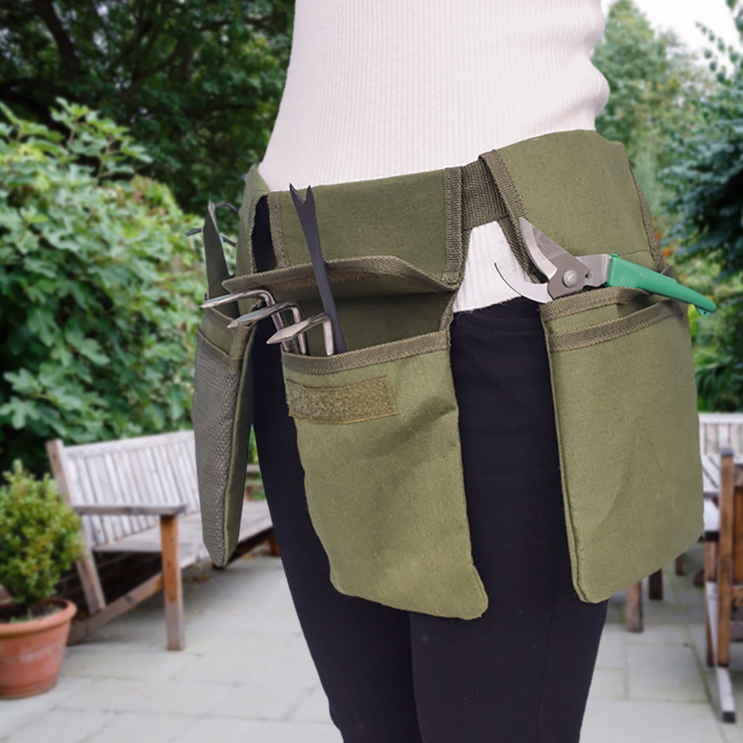 7 Pocket Garden Tools Belt Bags Gardening Waist Bag Hanging Pouch Strap W 