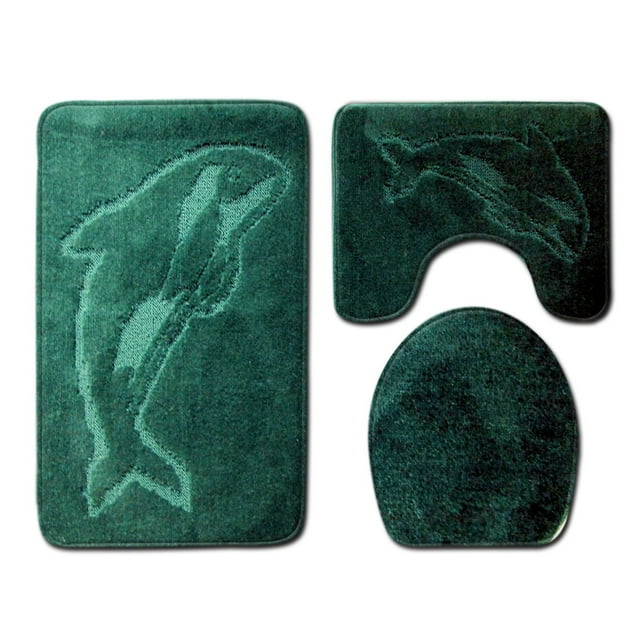 relayinert 3pack/lot Non-Slip And Absorbent Bathroom Mat Set Feet Dry And Fresh Anti-slip Polyester Non-Slip Chenille Bath Rug PJ210917-A010 1Set