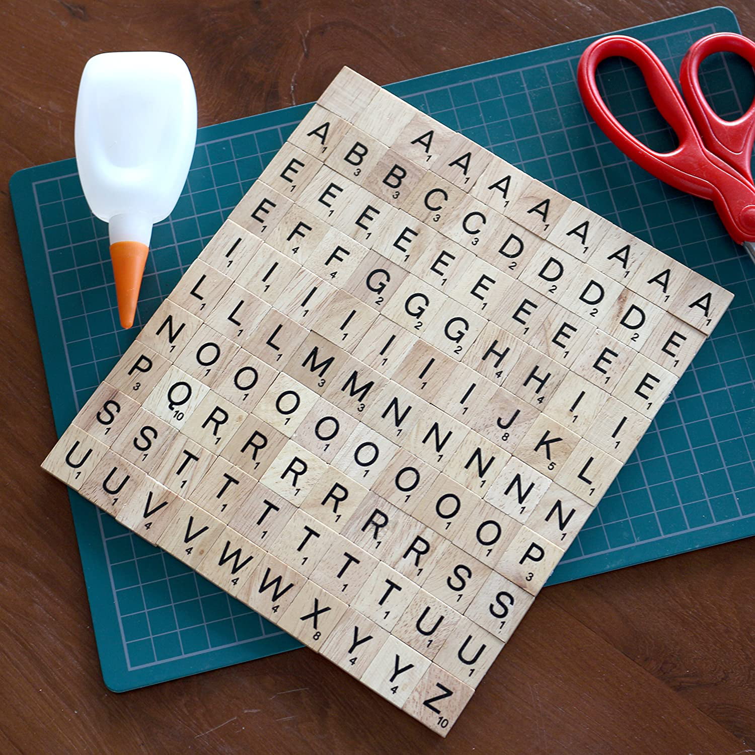 100 Scrabble Letter Tiles Complete Set Wooden Game Pieces Letters USA Seller 