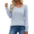 thumbnail image 3 of UVN Fall Square Neck Tops for Women Long Sleeve Blouse Ladies Dressy Button Shirts, 3 of 9