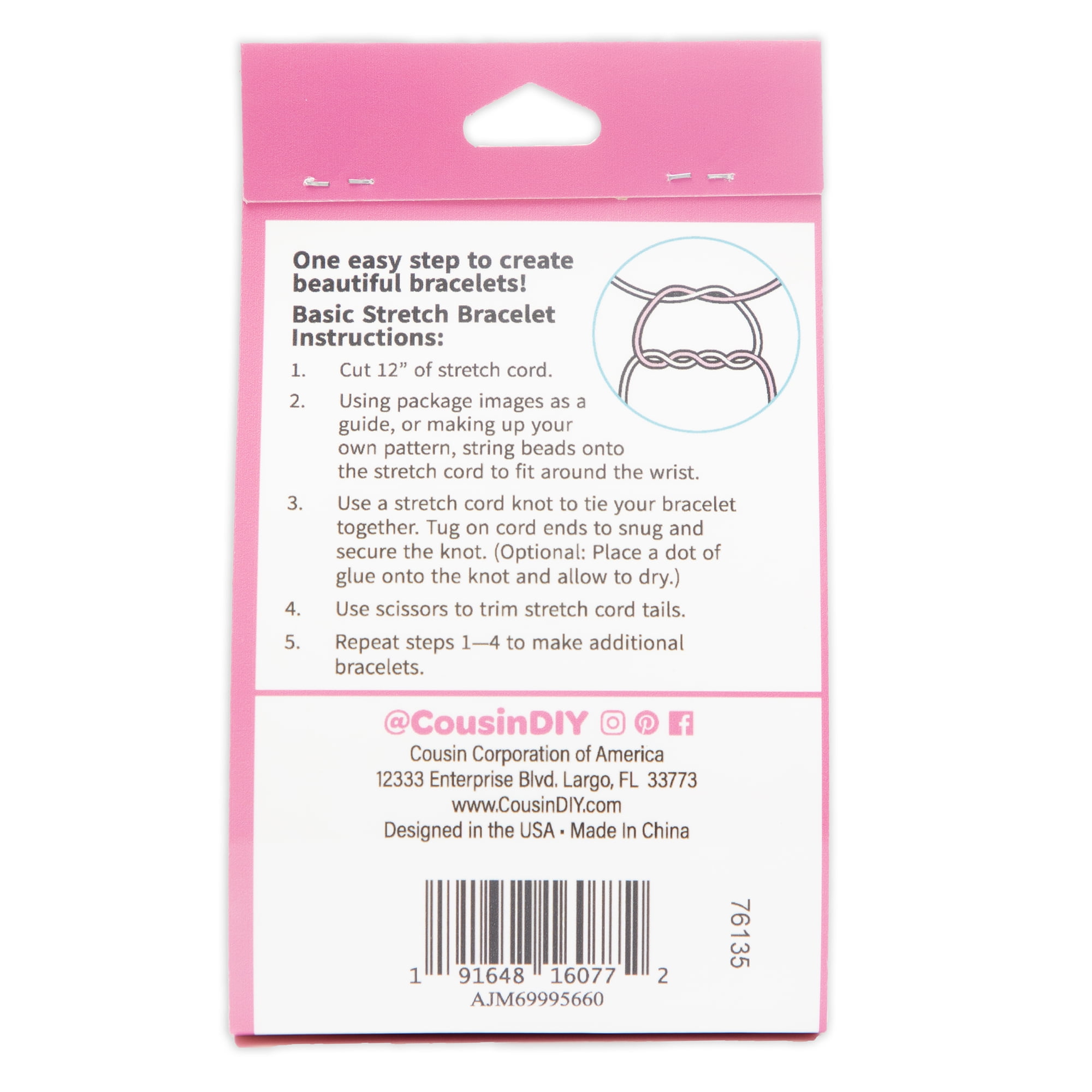 Cousin DIY Pink and Black Heishi Stack DIY Bracelet Kit, 564 Beads, Clay/Metal, Adult, 69995660