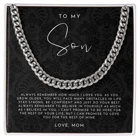 Mother To Son Necklace Love, Gold Cuban Link Necklace