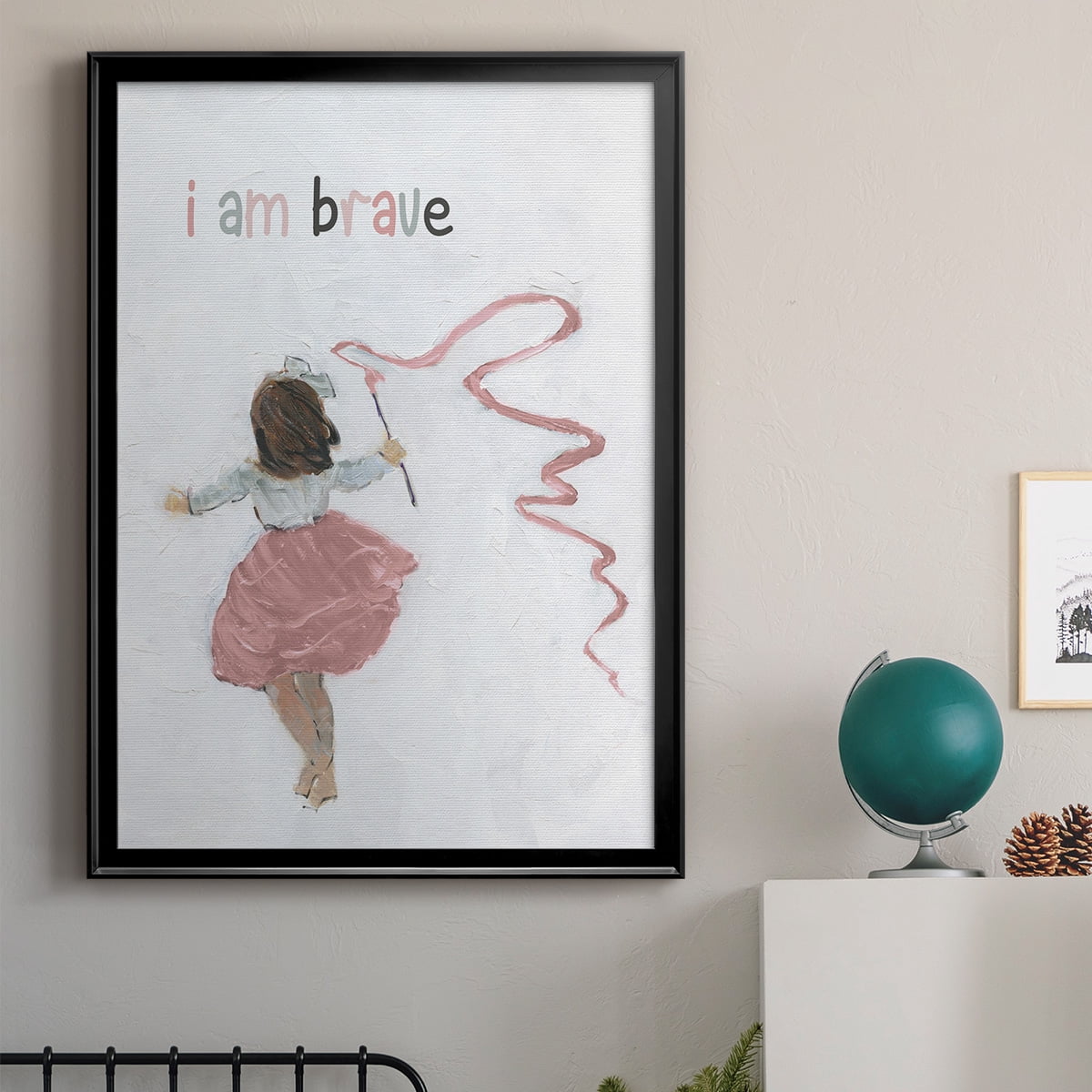 Girl Catching Wind Premium Framed Print - Ready to Hang