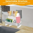 thumbnail image 3 of AEVXKHI Kitchen Sink Caddy Organzier with High Brush Holder, Sponge Holder for Kitchen Sink with Brush Holder and Towel Rack, Rustproof Kitchen Countertop Organizer, Soap Dispenser Storage Essential, 3 of 12