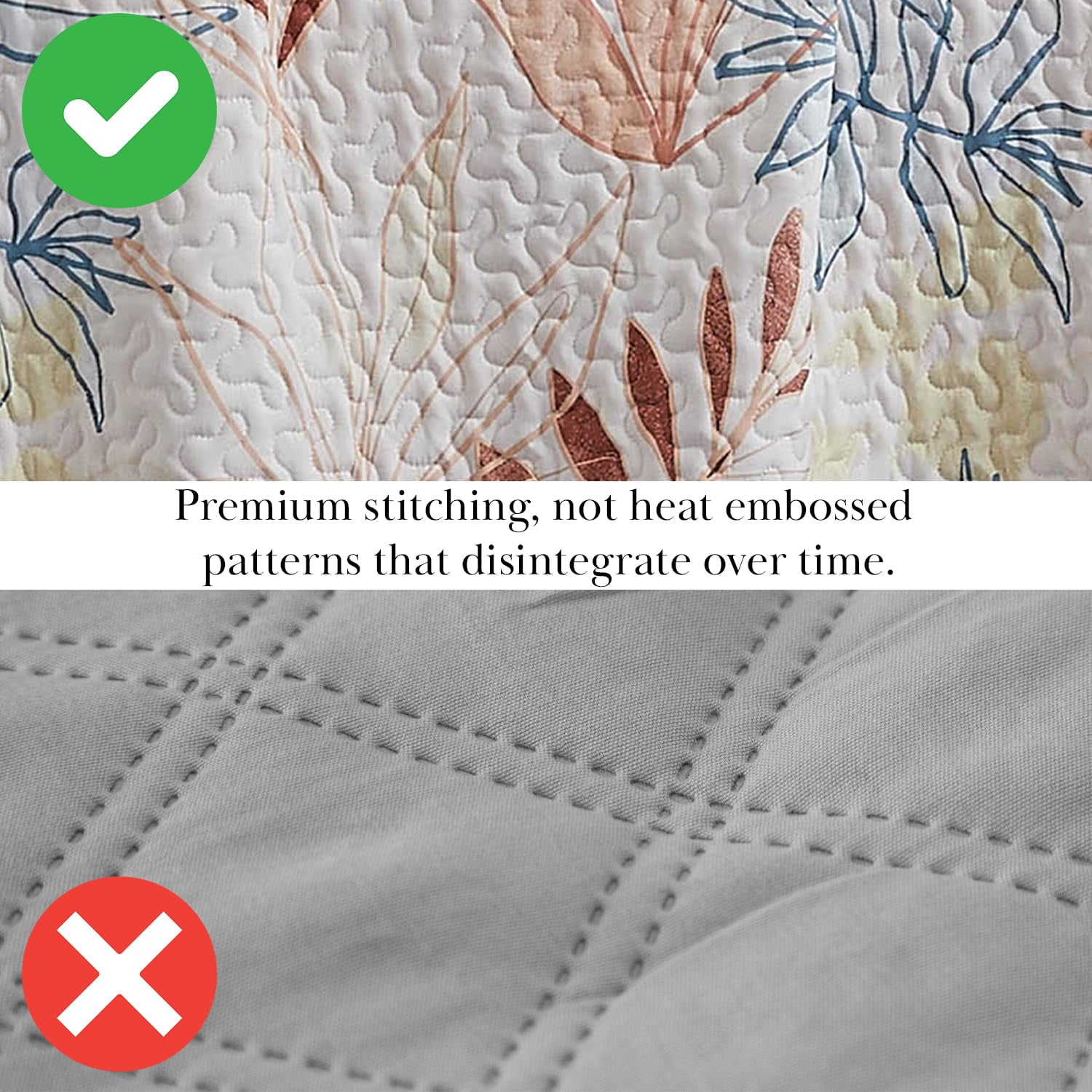 Southshore Fine Living, Inc. Tropic Leaf Collection, Oversized Quilts For King Bed, Lightweight Coverlet, All Season Quilt Set and 2 Quilted Pillow Shams, California/King Quilts, Cream