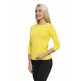 thumbnail image 4 of Womens Three Quarter Sleeve Blouse Casual Wear, S, Yellow, by Ambesonne, 4 of 4