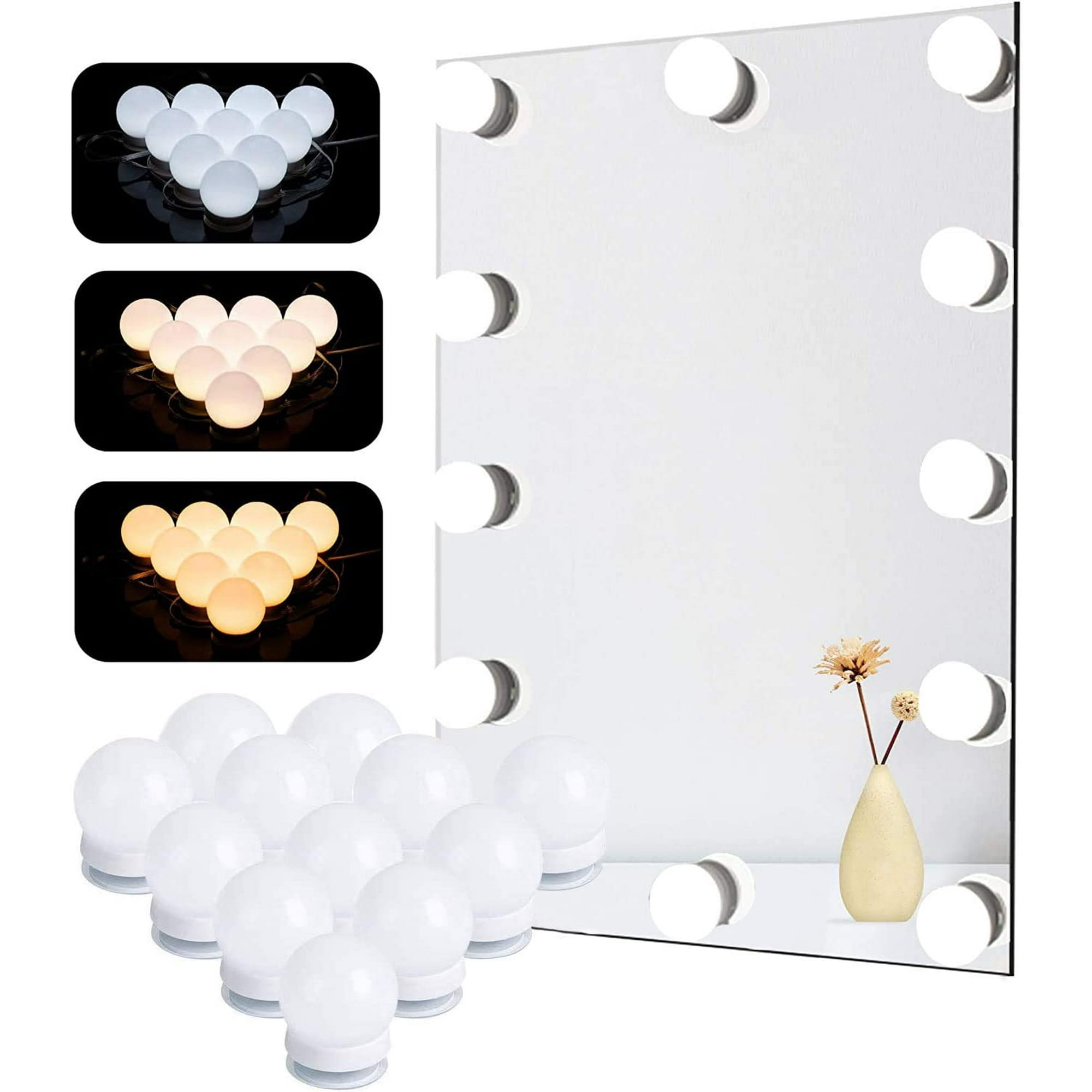 Miroir Maquillage Hollywood avec 12 Ampoules LED - KIT TECHNOLOGIE