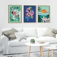 thumbnail image 6 of Kate and Laurel Sylvie Sun Flock Framed Canvas Wall Art by Rachel Lee of My Dream Wall, 18x24 Natural, Colorful Ocean and Dog Sunset Art, 6 of 6