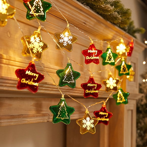 Cagogo Moins de 5$ 6 Pcs Guirlande Lumineuse LED, Lumières de Noël LED, Lumières de Sapin de Noël, Guirlande Lumineuse de Vacances, Lumières de Décoration Festive, Lumières de Fête de Noël, Lumières de Noël Extérieures