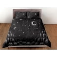 thumbnail image 3 of Luna Estrellas Galaxia Negro Funda Nórdica Colcha, Dormitorio Ropa de cama con funda de almohada, 3 of 4