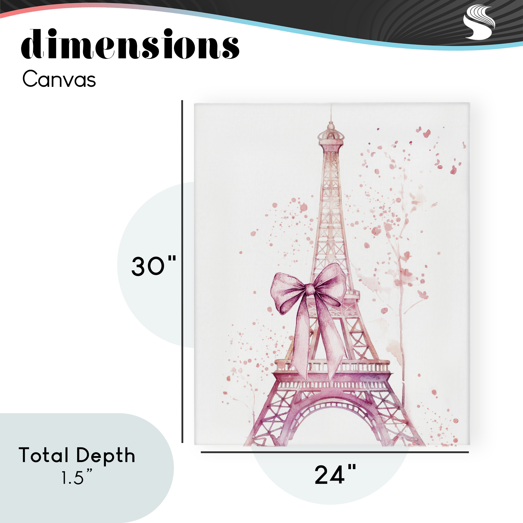 Bow Bedecked Paris Tower Canvas Wall Art, design by Kim Allen