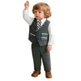 thumbnail image 2 of Boys Suits Formal Long Sleeve Shirt Vest Suspenders Pant Casual Party Evening Dress Up Elegant 3 Piece Outfits 12-24 M, 2 of 9