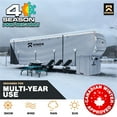 thumbnail image 2 of KNOX 2nd Gen Fifth Wheel RV Cover & Skirt Combo - Anti-Tear APEX Fabric, Fits 37-41 ft RVs, Travel Trailers, or Motorhomes - Includes Wheel, Ladder & Gutter Covers (266" L x 66" H Skirt), 2 of 9
