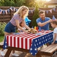 thumbnail image 3 of 250 Anniversary Independence Day Party Tablecloth Americana Stars Patriotic Table Cover for 4th of July Decorations 54 x 108 Inch, Red White and Blue, 3 of 5