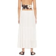 thumbnail image 4 of Women Solid Skirts Long Ruffle Layered Ladies Skirts for Summer, White, 4 of 7