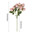 thumbnail image 3 of Detalles decorativos – flores artificiales, ramo de rosas artificiales sin mantenimiento, multicolor naranja, blanco-amarillo, tallo de 18,9 pulgadas, 3 of 8