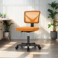 thumbnail image 6 of EBQOSK Armless Drafting Chair Basics Rolling Desk Chair, Ergonomic Desk Chairs, Rolling Bar Stools Chairs Breathable Mesh for Home Bedroom Study Student Height Adjustable (Orange), 6 of 7