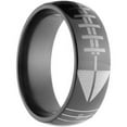 thumbnail image 3 of 8mm Half-Round Black Zirconium Ring with a Laser Football and Yard Lines, 3 of 3