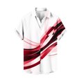 thumbnail image 2 of Men's Lightweight Short Sleeve Button-Down Shirt with Turn-Down Collar, Flowing Casual Print Top for Summer Outdoor Wear, 2 of 4