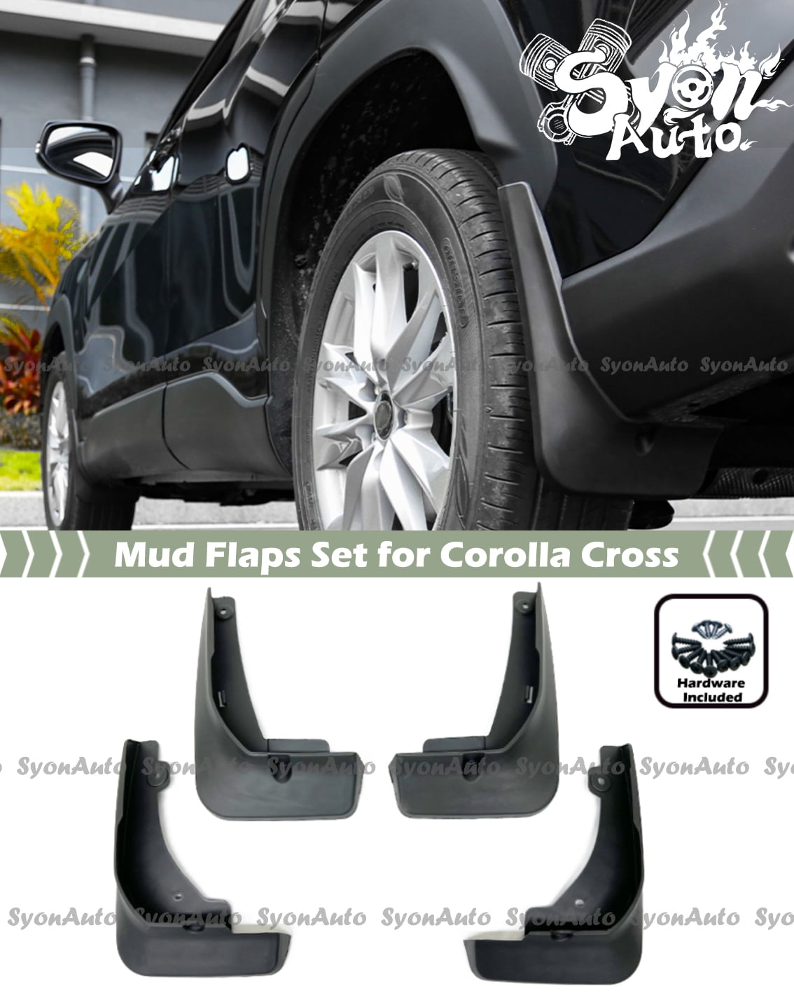 FITS 2022+ TOYOTA COROLLA CROSS DIRECT FIT OE STYLE MUD FLAPS SPLASH GUARDS SET