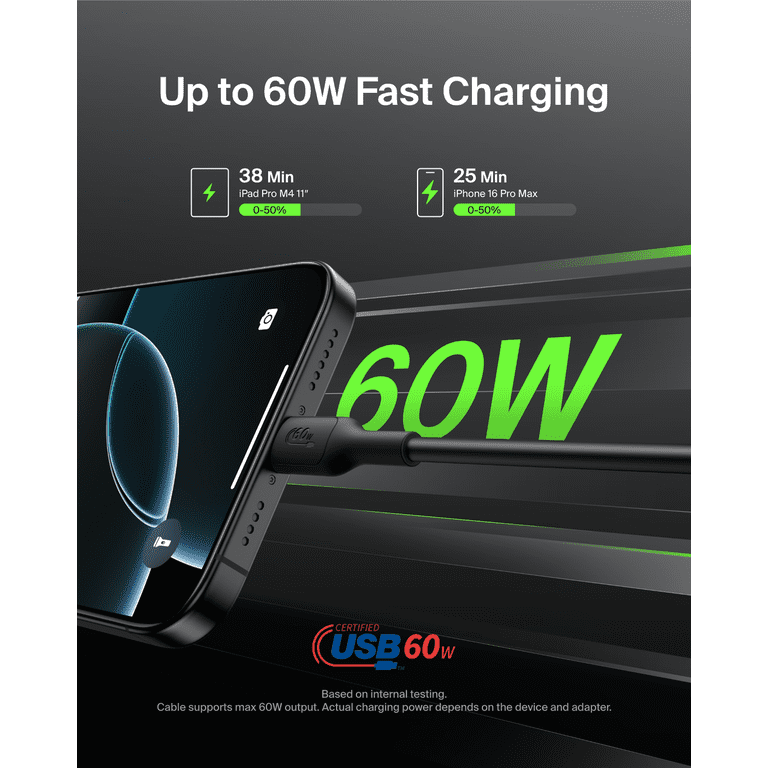 Belkin BoostCharge Pro USB-C Cable 10ft, 60W photo 2