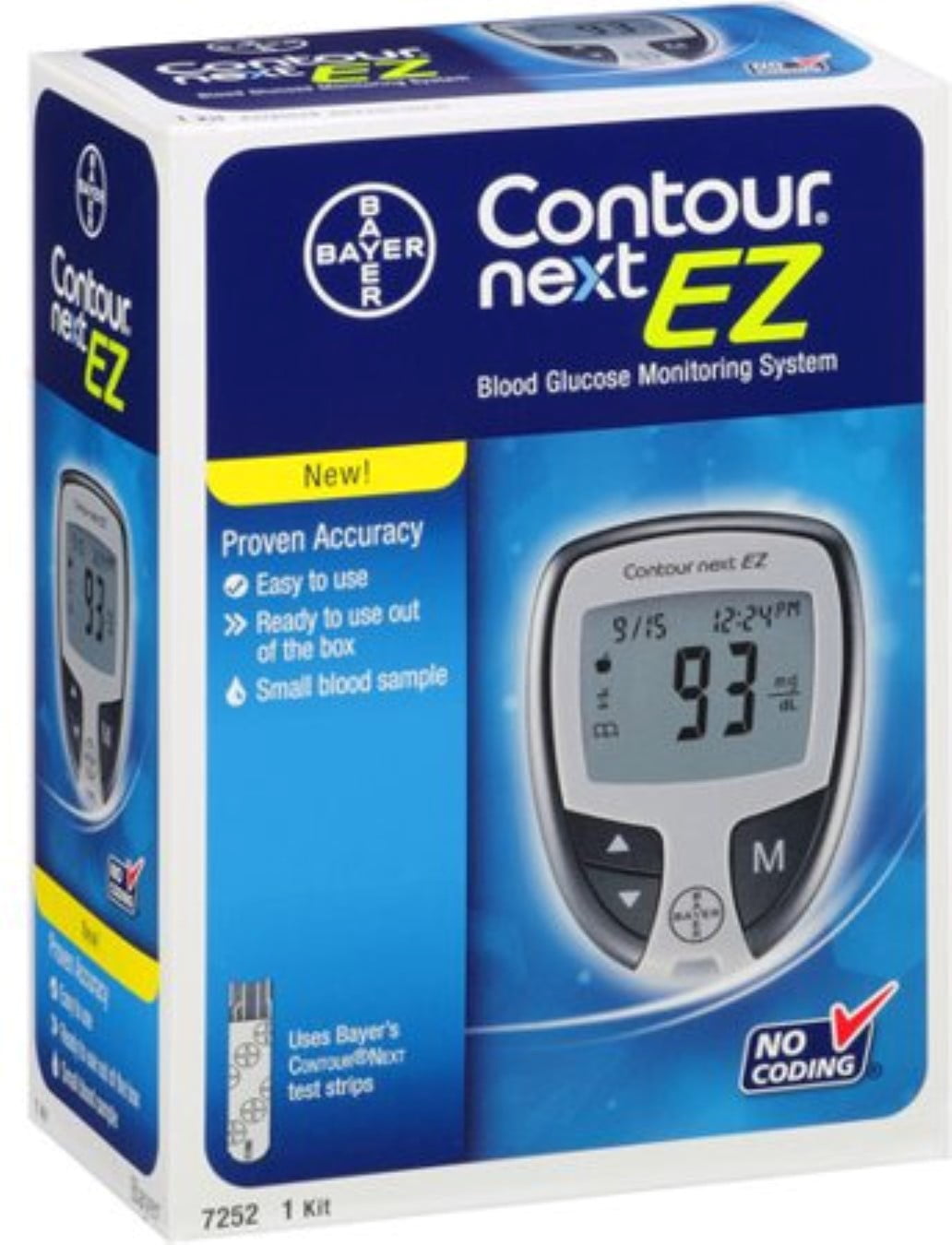 Bayer Contour Next EZ Blood Glucose Monitoring System Model, 7252 -  Walmart.com