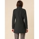 thumbnail image 5 of Abrigo de invierno con cinturón y bolsillos con doble botonadura y cuello alto para mujer Negro L, 5 of 7