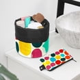 thumbnail image 6 of PhooArto Travel Cosmetic Bags Barrel Makeup Bag, Multifunctional Toiletry Bucket Bags Round Organizer Storage Pocket, Colorful Stones Dots Pattern, 6 of 6