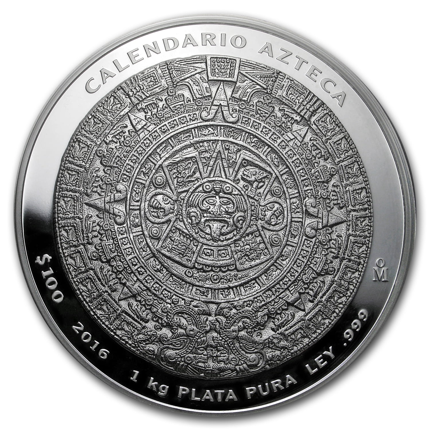 2016 Mexico 1 kilo Silver Aztec Calendar (Capsule Only)